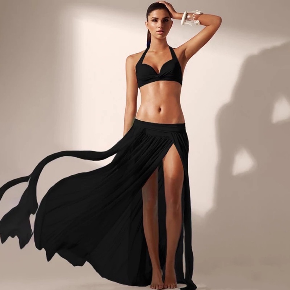 Sexy Semi-Sheer Maxi Skirt Swimsuit Beach Coverup - Picture 3 of 16
